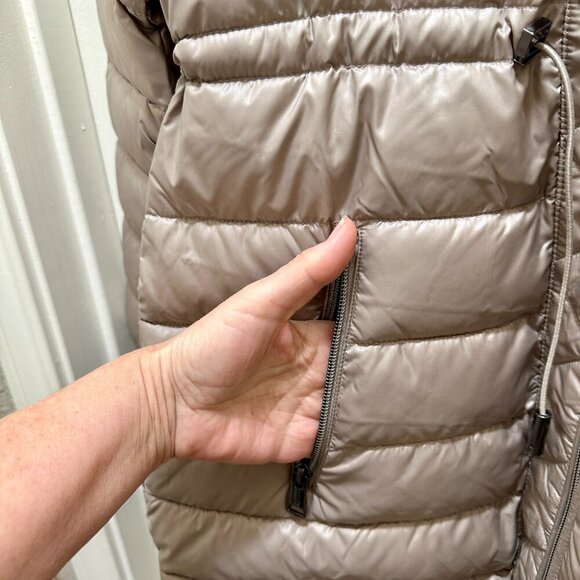 New Kenneth Cole Women's Quilted Anorak Puffer Jacket Size S Tan Winter Coat - Picture 8 of 14